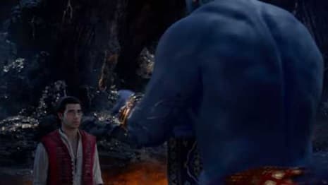New ALADDIN Sneak Peek Footage Sees Will Smith's Blue Genie In Action