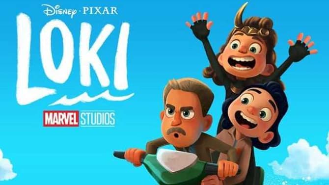 LOKI And LUCA Collide In Fan-Made Poster Featuring Pixar Versions Of Loki, Sylvie, Mobius, & His Jet-Ski