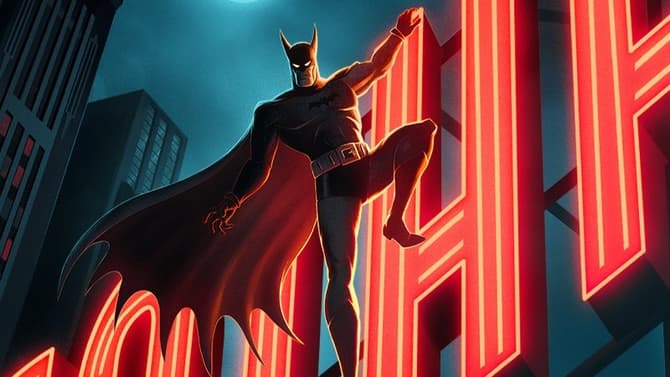 BATMAN: CAPED CRUSADER Poster Features The Dark Knight Watching Over 1940s Gotham City