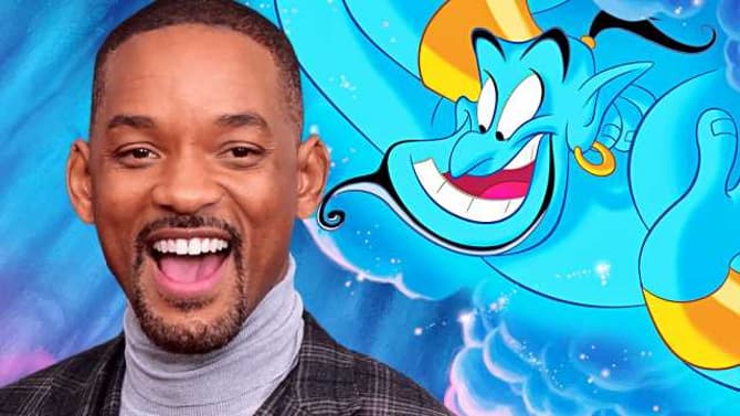 ALADDIN: Promotional Artwork Reveals Our First Look At Will Smith In The Genie's Iconic, Blue, Gaseous Form