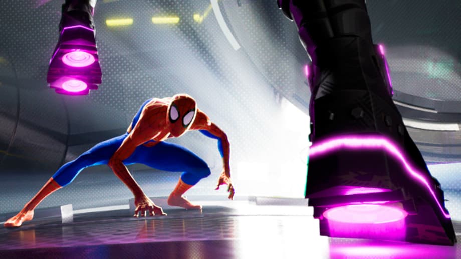 Spider-Man Takes On The Prowler In This New Still From SPIDER-MAN: INTO THE SPIDER-VERSE