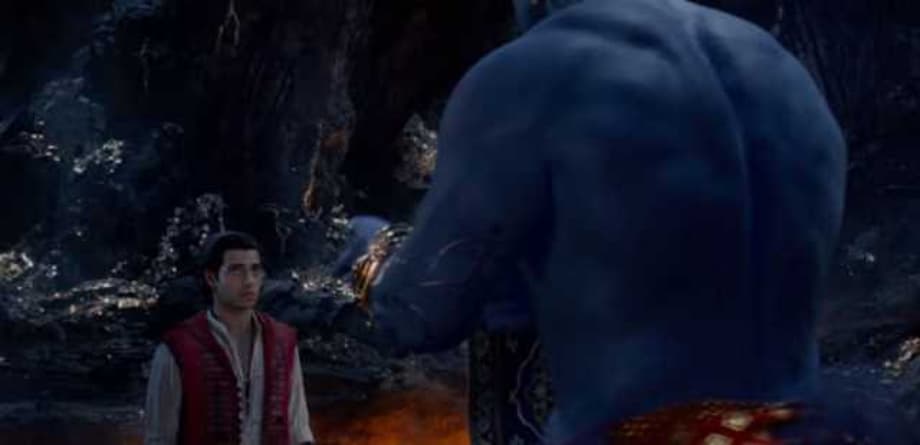 New ALADDIN Sneak Peek Footage Sees Will Smith's Blue Genie In Action